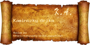 Kaminszky Arika névjegykártya